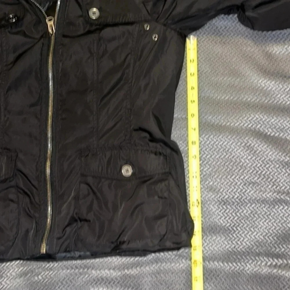 Zara Women's Black Jacket Coat Quilted Lining Size M - Picture 9 of 11